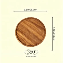 1pc Acacia Wood Serving Tray, Decorative Wooden Tray For Dishes, Desserts, Snacks, Kitchen Table & Coffee‑Table Home Decor, Ideal Housewarming Gift For Parties - View 10