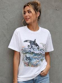 Women T-Shirts - 白色 - 查看 2