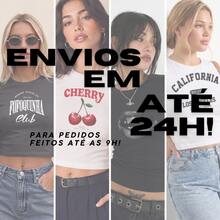 Blusa Feminina Baby Tee T-shirt Ribana Estampa Y2k Basica Confortavel Dia A Dia Slim Verão Cherry - Branco - Visão 5