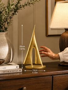 1pc Modern Gold Abstract Resin Sailboat Sculpture, Minimalist Desktop Home Decor Ornament, Suitable For Living Room, Bookshelf, Office, Entryway, Console Table, Elegant Housewarming Gift - Multiple Styles - View 7