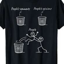Stick Figure Joke Sarcastic Anti-Social Shirt Ignore People T-Shirt T Shirt For Men - Black - View 1