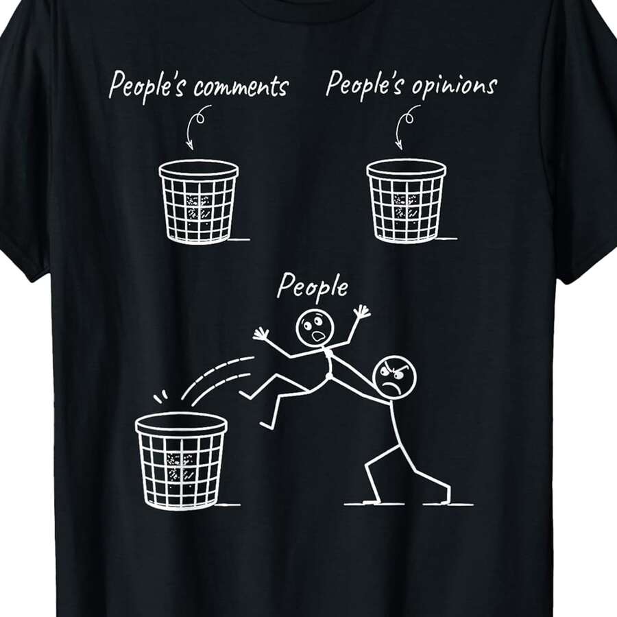 Stick Figure Joke Sarcastic Anti-Social Shirt Ignore People T-Shirt T Shirt For Men - Black - View 1