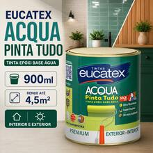 Tinta Epóxi Base Água Eucatex 900ml Branco Semibrilho para Parede Azulejo Ferro e Madeira Sem Quebrar - Branco - Visão 7