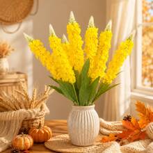 1pc Realistic Soft Yellow Hyacinth Artificial Flower, Suitable For Spring Home Decor, Dining Table And Farmhouse Floral Arrangement Faux Flower Stem - Yellow - View 4