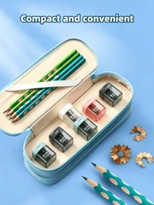 Single Hole Pencil Sharpener, Premium Student Pencil Sharpener, Durable And Easy To Clean, With Cover To Prevent Mess, Compact Design, Suitable For Office And Home Desktop Stationery, School Manual Pencil Sharpener, Eyebrow Pencil Sharpener - Single-hole Pencil Sharpener - View 4