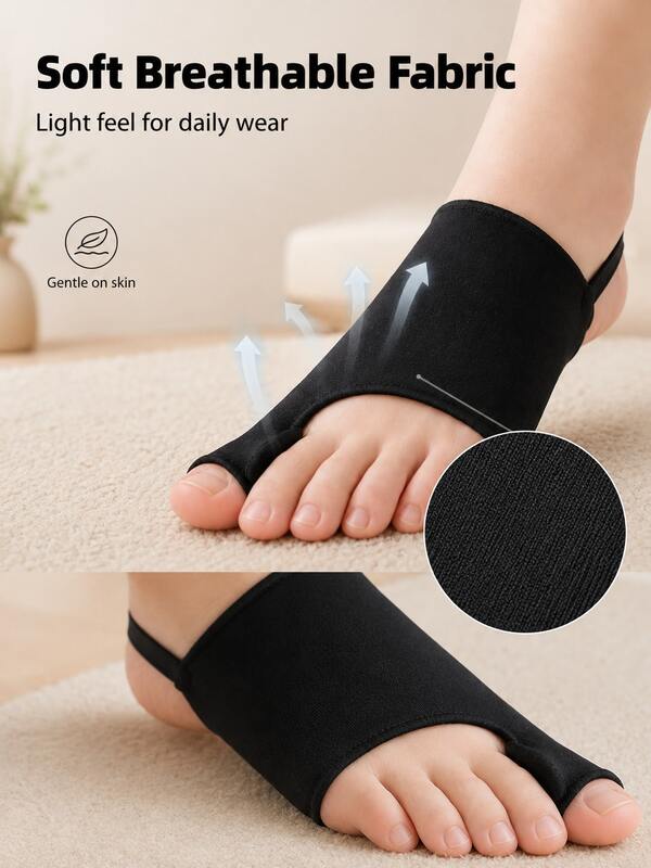 Calcetines separadores de dedos elásticos unisex, funda de protección de dedos suave, transpirable y amigable con la piel con almohadilla de gel de silicona incorporada, calcetines de cuidado de pies con bucle en el talón antideslizante y anti-rozaduras para artículos esenciales del hogar, viajes, gimnasio, corredores, playa & senderismo, calcetines para mujer, calcetines de tobillo