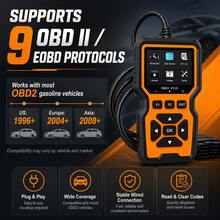 2026 V519 OBD2 Silicone Button Scanner Car Diagnostic Tool Engine Fault Code Reader Auto Code Eraser Heavy Truck Repair Tool Live Data Stream I/M Ready ECU Reset OBDII EOBD - Orange - View 4