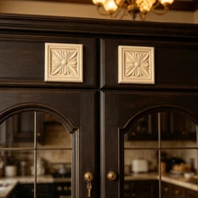 2pcs Solid Wood Carved Square Decals, Home Decorations, Woodworking Supplies, Suitable For Cabinets, Doors And Windows, Furniture, Background Walls, Porches, Offices And Other Decorations, Holiday Decorations, DIY Decorations. - Multicolor - View 6