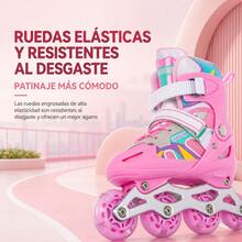 Patines para Niños con Kit de Protección Completo, Casco, Rodilleras y Accesorios, Patines de 4 Ruedas para Principiantes - Morado talla M - Ver 4