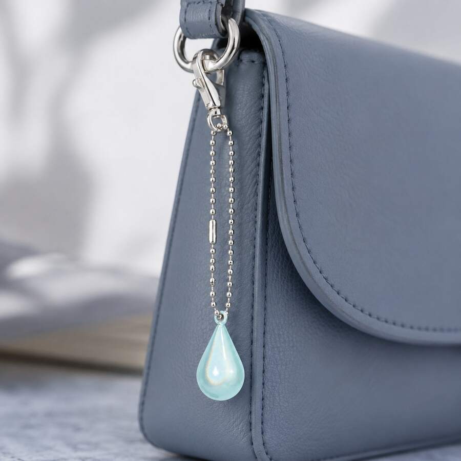Dreamy Water Drop Water Harp Bell Pendant, Gold And Silver Bead Chain, Multiple Colors Available, Crisp Sound, Bag Charm, Phone Lanyard Keychain Accessory, Lucky Bell, Backpack USB Drive Decoration, Healing Gift For Girls, Birthday Christmas Holiday Gift - Multicolor - View 1