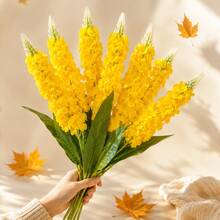 1pc Realistic Soft Yellow Hyacinth Artificial Flower, Suitable For Spring Home Decor, Dining Table And Farmhouse Floral Arrangement Faux Flower Stem - Yellow - View 5