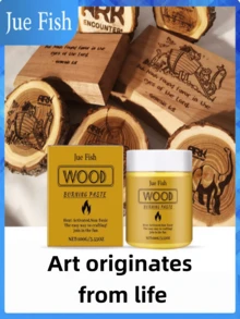 Wood Burning Paste DIY Pyrography Burning Paste For Wood, Leather, Canvas, Paper, Easy To Use, No Complex Skills Required, Family Interaction, Gift For Family And Friends On Holidays, Christmas, Halloween, Premium Gift, New And Old Models Randomly Sent - A - View 11