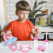 10pcs Doll Accessories Set, Party Game Set For Kids 3 Years And Up, Doll Chair With Armrests, Rainbow Storage Bag, Doll Feeding & Care Set, Doll Diapers (Doll Not Included) - 彩色 - 查看 4