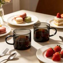 2/4/6 High Borosilicate Heat-Resistant Glass Small Tea Cups, Transparent Black Handle Host Cup, Kung Fu Tea Set, Small Coffee Cup, Recommended Hand Wash, Home Guest Cup, Tea Tasting Cup, Reusable Drinking Cup, Suitable For Tea, Coffee, Milk And Other Beverages, Ideal For Home Daily, Office, Gathering Use - Black - View 9
