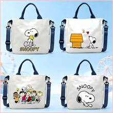1PC Cute Snoopy Print Tote Bag, Detachable Strap Crossbody Bag, Large Capacity Waterproof Shoulder Bag, Suitable For School, Daily Commute, - Multicolor - View 1