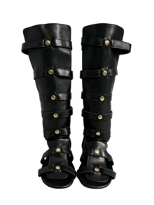 New Medieval Renaissance Roman Foot Fighter Retro Men's Shoes - Black - View 9