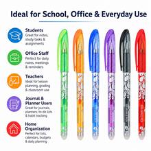 85-Piece Erasable Gel Pen Set, 3 Refillable Erasable Pens With 80 Replacement Refills And 2 Erasers, Smooth Writing Pens For Students, School, Office, Homework, Note Taking, Journaling, Planning And Everyday Writing - Multiple Styles - View 8