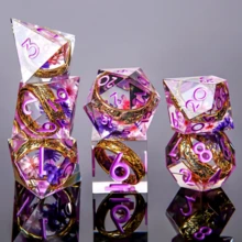 D&D Resin Dice Set, Role-Playing Game (RPG) Sharp Edge (D&D) Dice - Multicolor - View 3
