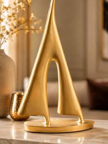 1pc Modern Gold Abstract Resin Sailboat Sculpture, Minimalist Desktop Home Decor Ornament, Suitable For Living Room, Bookshelf, Office, Entryway, Console Table, Elegant Housewarming Gift - Multiple Styles - View 5