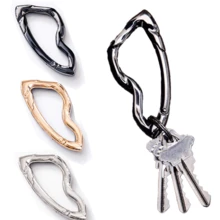 1pc Heavy Duty Punk Rock Keychain With Carabiner Clip, Metal Cross Zinc Alloy, Dog Clip, Suitable For DIY Lanyard, Bag Clip, Dog Chain - Grey - View 2