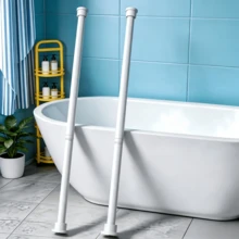 16mm Diameter 83-150cm Drill-Free Thickened Extended Telescopic Rod, Multi-Function Adjustable Rod For Curtains, Door Curtains, Shower Curtains, Support Rod - White - View 3