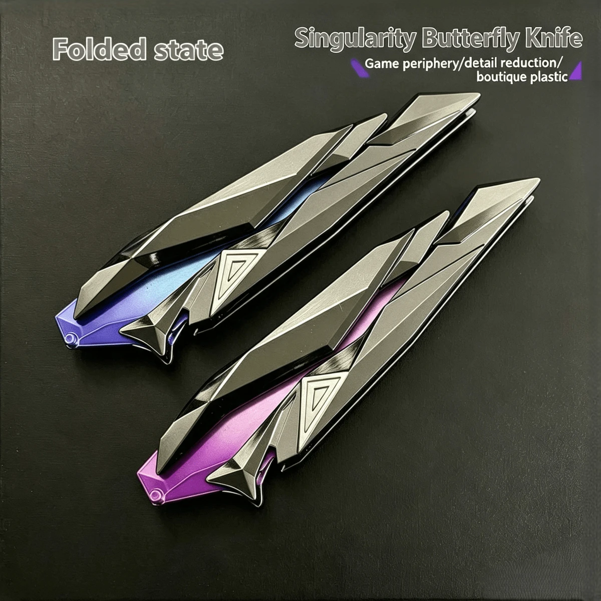 1pc Fearless Contract Singularity, Valorant Peripheral Model, Made Of ABS Plastic, Foldable, Cool Stress Relief Finger Toy, Suitable For Adults, Birthday, Holiday, Halloween, Christmas Gift, Available In Blue And Purple.