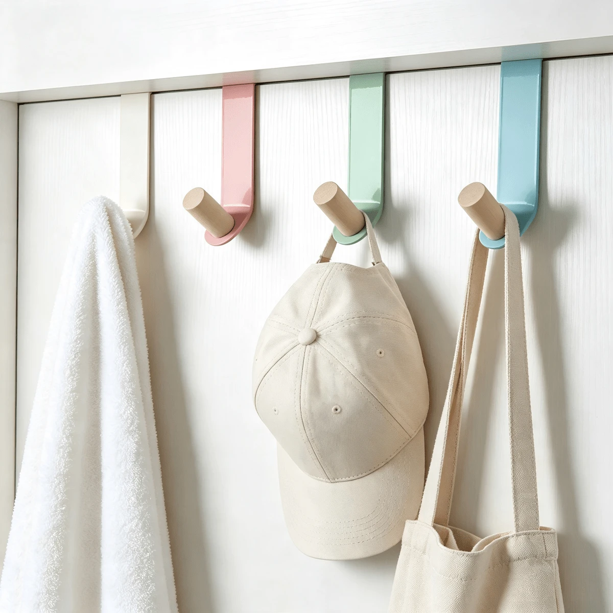 Multi-Functional Clothes Hangers, Practical Hooks On The Door, Metal Material, Easy To Install, Multi-Purpose Storage Hooks For Coats, Towels, Hats, Bags, Suitable For Use In Bathrooms, Bedrooms, Wardrobes, And Closets - Multicolor - View 1
