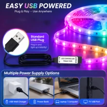 RGB LED Strip Lights 24 Key Remote Control USB Powered Color Changing Light Strip For Bedroom TV Backlight Home Decoration - 24K-3535RGB - View 6