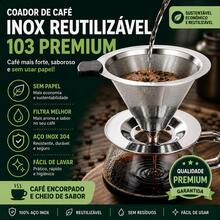 Coador De Café Filtro Inox Reutilizável Sem Uso De Papel Peneira Permanente - Coador 103 Inox - Visão 1