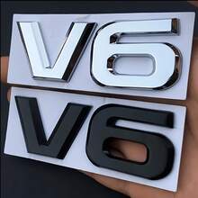 Letter Modified Car Emblem, Beautiful And Practical Trunk Badge - Leaf Plate Emblem - Side Plate Sticker,Car Design With V6 Engine Badge In 3D Golden, Combined With Golden Emblem On The Rear Trunk, Mudguard Stickers, Body Decals, And Car Accessories. - Multicolor - View 9