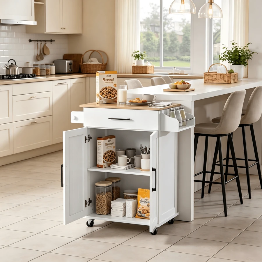 Storage Islands & Carts - White - View 1