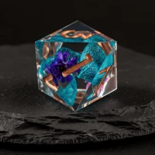 Floral D&D Dice Set, Sharp Edge Resin Polyhedral Dice, Floral D&D Dice, Handmade Flower Embedded Dice, Suitable For Tabletop Role-Playing Games - Multicolor - View 2