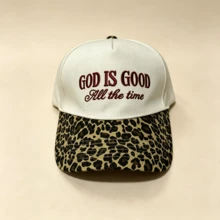 1pc Unisex Leopard Print Baseball Cap, Solid Color Leopard Design With Letter Embroidery, Breathable Outdoor Cycling Baseball Cap - Multicolor - View 13