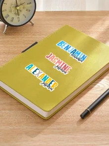 10pcs Customized Name Stickers, Personalized Text Labels, Waterproof Stickers For Water Bottles, Notebooks, Computers, Kids Stickers - Multicolor - View 3