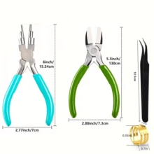 1/3/5pcs Jewelry Making Tool Set, 6-In-1 Pliers For 3-10mm, 2D Flat Nose Pliers, Nylon Flat Nose Pliers, Bent Nose Pliers, Suitable For Bending Metal Wire, Perfect For Beading, Ring Making And Shaping - Pliers - View 2