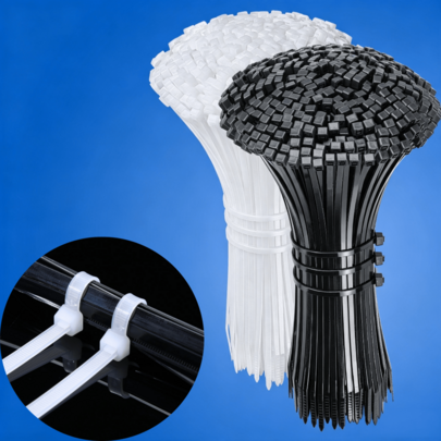 500/1000 piezas Bridas de nylon de alta resistencia con cierre automático, correas de unión de grado industrial para gestión de cables y organización de artículos del hogar