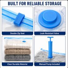15pcs Vacuum Storage Bags With Manual Air Pump, 13.78X19.69 Inches, Made Of Thick Plastic. Perfect For Storing Clothes, Luggage, Handbags, Backpacks. - View 5