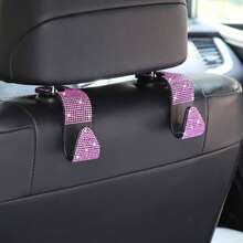 2PCS Rhinestone Car Seat Back Hooks, Creative Invisible Hooks For Hanging Accessories - 2pcs - View 9