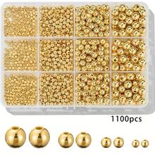 1100顆/200顆金色光滑圓珠，3/4/6/8mm，金色隔珠套組，適用於DIY手鍊、項鍊、手工藝品（塑膠材質可能褪色，請避免接觸水並保持乾燥） - 彩色 - 查看 8