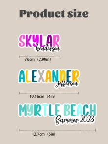 10pcs Customized Name Stickers, Personalized Text Labels, Waterproof Stickers For Water Bottles, Notebooks, Computers, Kids Stickers - Multicolor - View 7