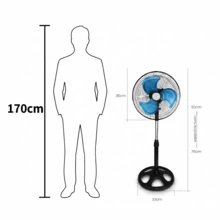 Ventilador de Pedestal 12"Abanico Oscilatorio 3 Velocidades, Altura Ajustable, Silencioso y Potente para el Hogar u Oficina, Ahorrador de Energia - Negro - Ver 10