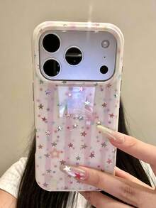 Y2K Cute Pink Striped Star Soft Phone Case Compatible With Iphone 17 Pro Max 17 Pro 17 16 Pro Max 16 Pro 16 15 Pro Max 15 Pro 15 14 Pro Max 14 Pro 14 13 12 11 Sweet Shockproof Phone Protective Cover - Star Stripes - View 1