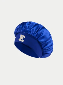 1 buah Topi Rambut Huruf A-Z Eksklusif dengan Desain Tekstur, Topi Perawatan Rambut untuk Tidur di Rumah, Kualitas Premium - Royal Blue - View 9