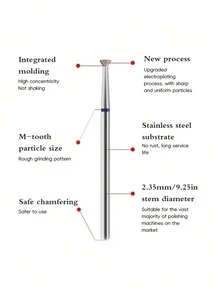 1 Set Diamond Nail Drill Bits, Coarse Grit Polishing Head, Used For Removing Excess Gel, Durable And Long-Lasting - One Size - View 12