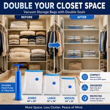 15pcs Vacuum Storage Bags With Manual Air Pump, 13.78X19.69 Inches, Made Of Thick Plastic. Perfect For Storing Clothes, Luggage, Handbags, Backpacks. - View 3