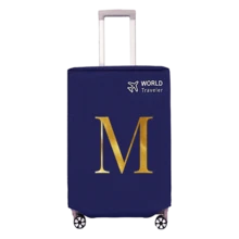 1pc Non-Stretch Non-Woven Fabric Luggage Protective Cover Suitable For 20-30 Inch Trolley Case, Anti-Scratch Luggage Protector Cover With Rose Gold Letter Pattern, Travel Accessory Essential For Back To School - Black - View 7