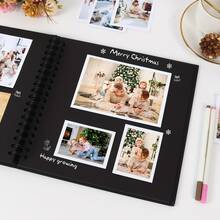 7X7 Inch Scrapbook Photo Album 40 Pages/20 Sheets Hardcover Kraft Paper Scrapbook Photo Album Memory Book, Suitable For Wedding And Anniversary Family - Brown - View 5