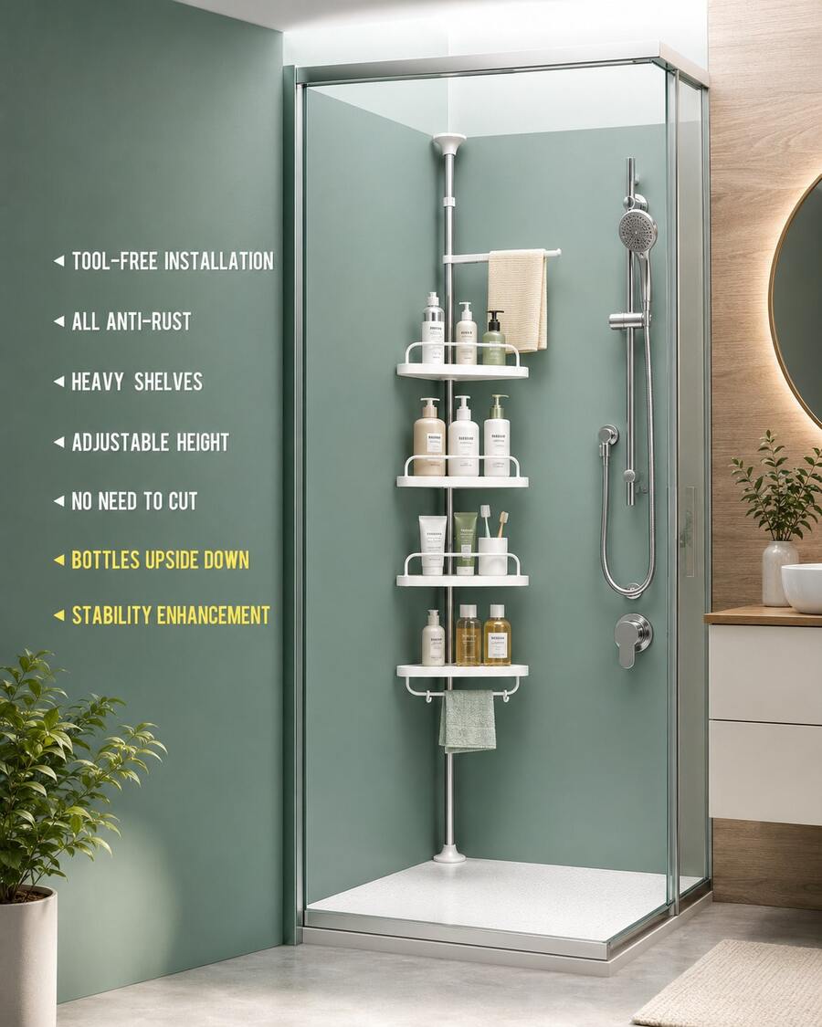 Bathroom Shelves & Corner Shelves - White - View 1