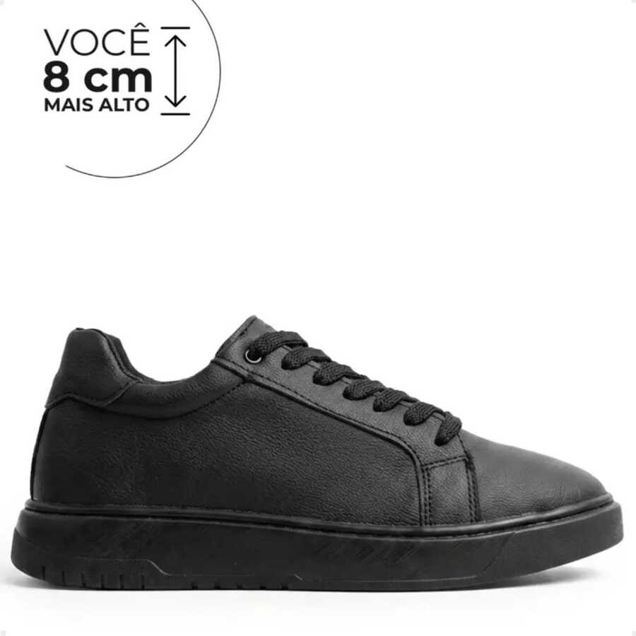 Alto Calçados Órion Tênis Casual Que Eleva até 8cm - Preto - Visão 1