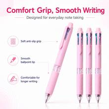 4 Paket Pulpen Ballpoint Multiwarna 4-in-1 dengan 4 Isi Ulang Gratis, Tinta Hitam Merah Biru Hijau, Pulpen Tarik dengan Pegangan Nyaman untuk Pelajar, Sekolah, Kantor, Mencatat, Menulis Jurnal, Perencanaan, dan Menulis Sehari-hari - Pencampuran Warna - View 6